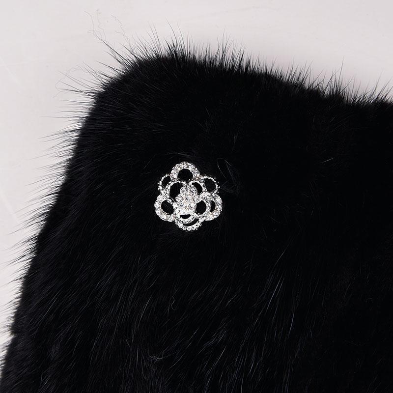 SOMALER Natural Mink Fur Hat ForWomen Cute Cat Ear ThickWinter Hat Female Fashion Fur Knitted Beanie