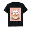 Вещи с принтом Каваий, кошка, рамен, милый, просо, японский, футболка