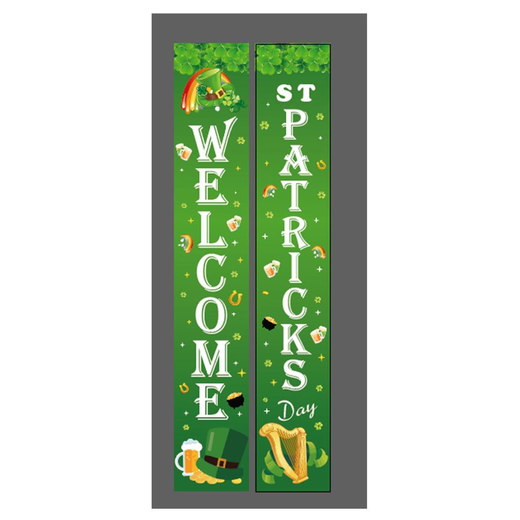 St. Patrick'S Day Family Party Door Frame Decoration Couplet Polyester Cloth Flag Poster Customization