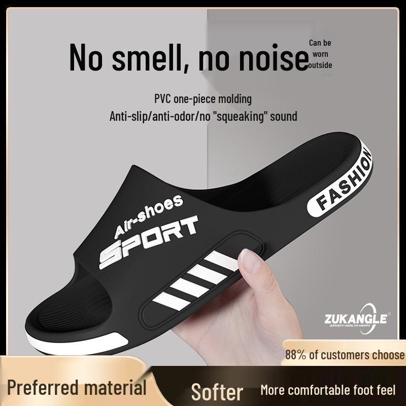 Men's Thick-Soled Non-Slip Slippers - Wear-Resistant & Trendy for Indoor/Outdoor Use