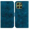 For Motorola Moto G15 4G Case Lily Flower Imprint Leather Phone Cover with Stand
