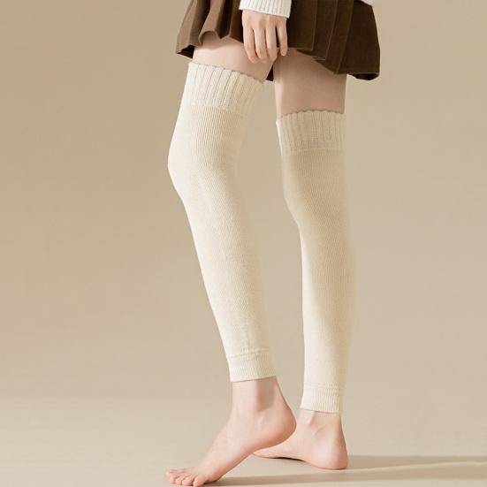 1 пара зимних чехлов для икр, трикотажные эластичные, сохраняющие тепло, нескользящие, утолщенные, гетры, впитывающие пот, носки с начесом для холодной погоды