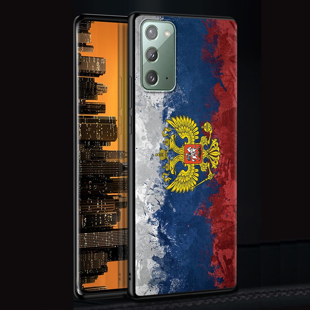 Чехол с гербом России и орлиным флагом для Samsung Galaxy Note 20 Ultra 10 Lite 9 8 A12 A52 A51 S20 FE A50, черный мягкий чехол для телефона