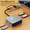 USB 3.2 Хаб 4 в 1 USB C Хаб USB-C/USB-A к 10 Гбит/с USB 3.2 Мини 4-портовый USB-хаб USB Type C Мультипортовый адаптер Компьютерные аксессуары