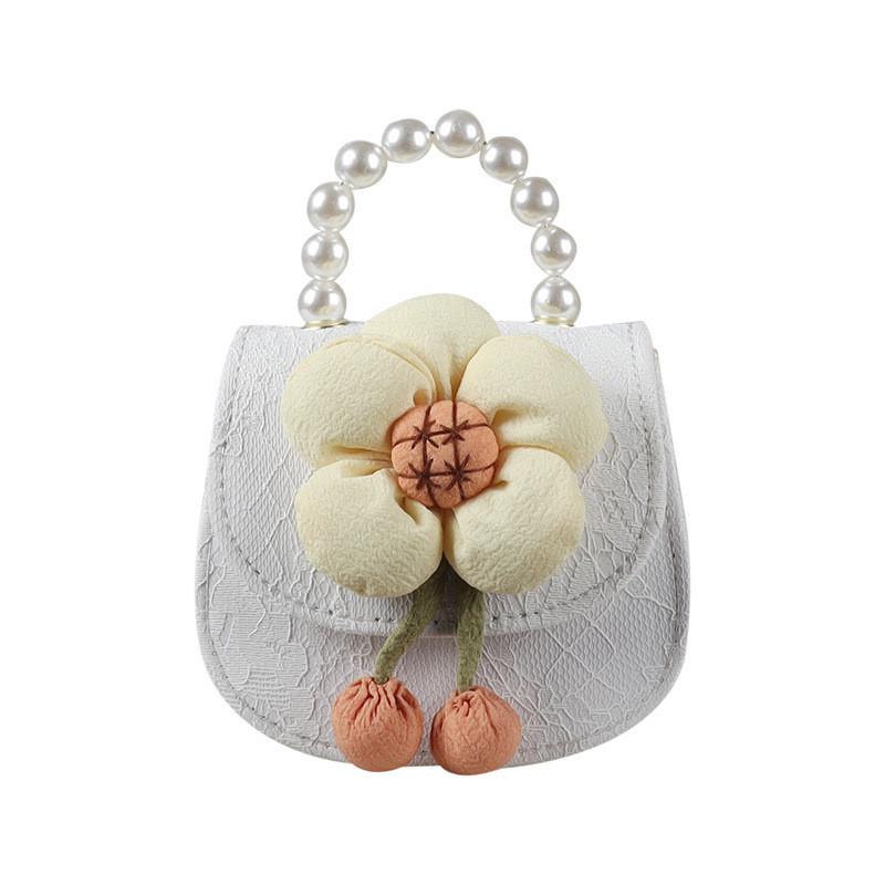 Stylish Mini Children's Handbag With Pearl Details And Trendy Chain Strap For Fashionable Kids