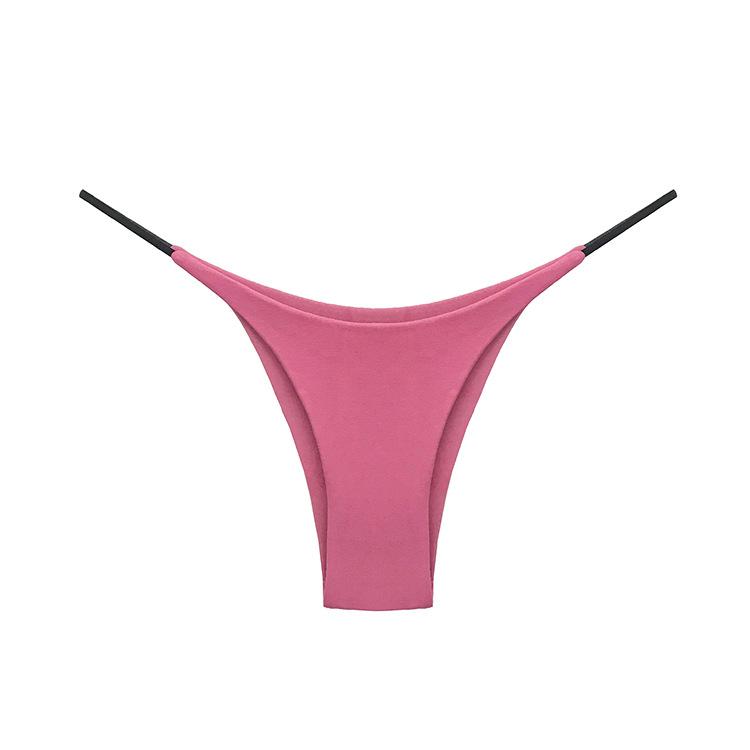 Трусы с двойным слоем бретелей, сексуальные трусы, брюки-стринги с низкой талией, хлопковые женские Т-образные трусики
