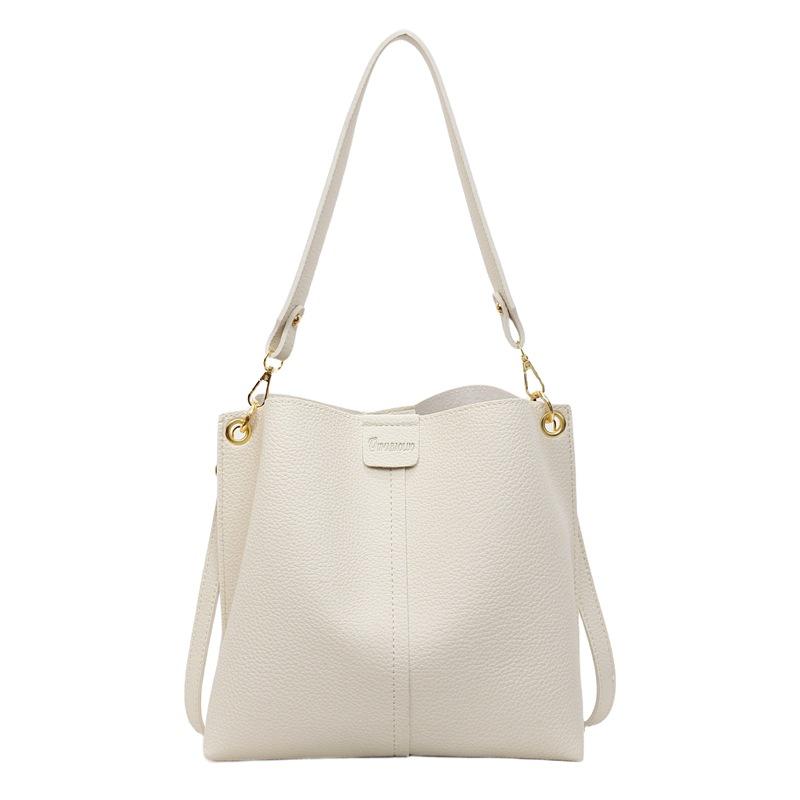 Large-capacity Bucket Bag Women's New Fashionable Autumn Versatile Broadband Shoulder Bag Simple Texture Messenger Bag