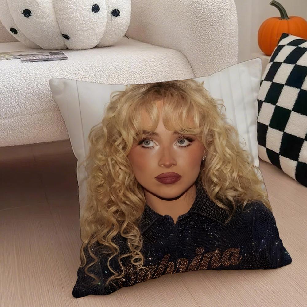 Actress singer Bubbly StylishSSabrina Carpenter Cushion Cover Throw Pillow Cover Hidden Button Durable Polyester Chair Cushion