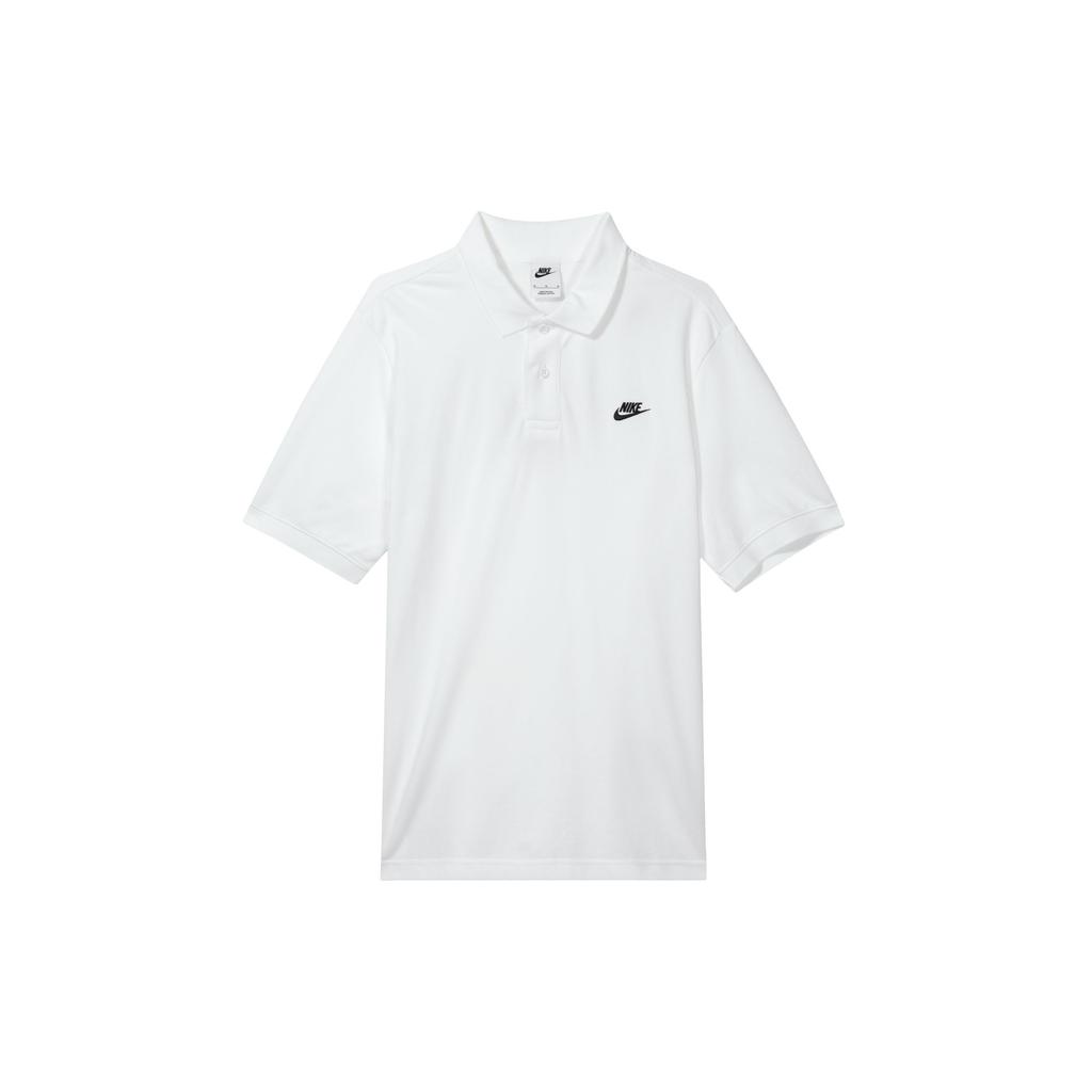 Nike Fitted Logo Print Short Sleeve Polo Shirt Men Tops White FN3895-100