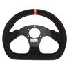 Рулевое колесо D-образной формы 12,8 дюйма из замши, гоночное рулевое колесо с красной строчкой и кнопкой клаксона