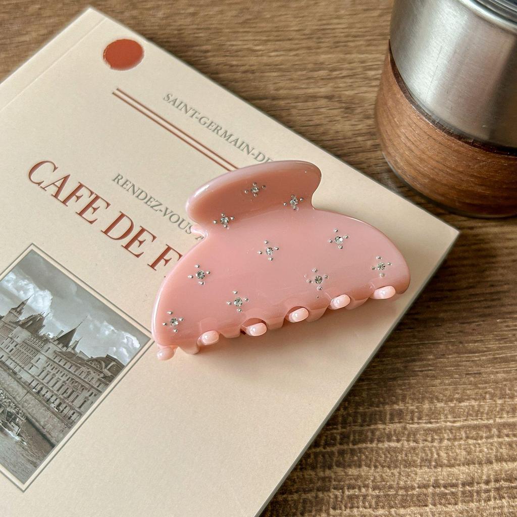 Поделитесь красотой ~ Заколка для волос из ацетата цвета конфет с бриллиантовыми гвоздиками, свежий дизайн в виде акулы, элегантный и компактный аксессуар для волос