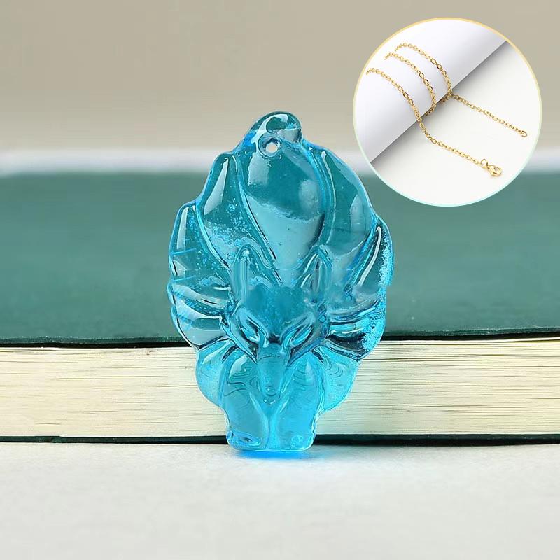 Ожерелье-цепочка с подвеской в ​​виде девятихвостой лисы, унисекс, китайское животное, ручная резная лиса, для мужчин и женщин, счастливый ювелирный подарок