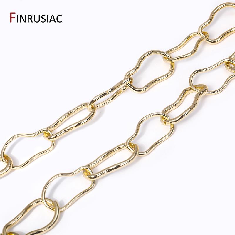 Новые модные нерегулярные цепи из латуни с покрытием 14K золотом для изготовления украшений своими руками, Аксессуары для рукоделия и изготовления украшений