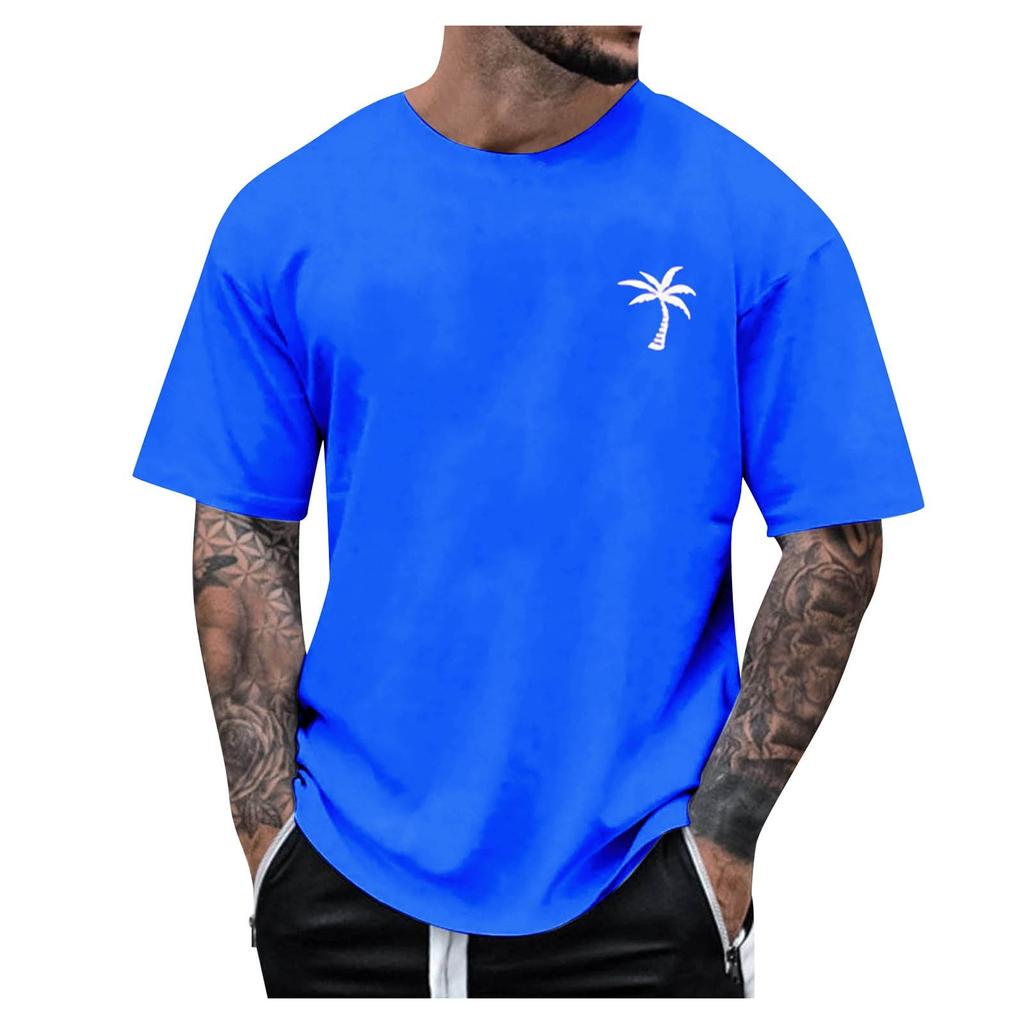 Men's Round Neck Short Sleeve Loose Summer Tops Fashion T-Shirt With Graphic Creative Letters Retro Print Street Sports Casual Tops