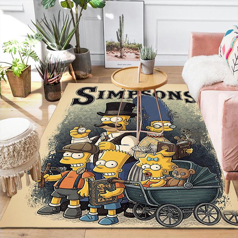 1Pc Simpsons Family Adventure Rug Office Carpet Indoor Outdoor Doormat Nonslip Soft Living Room Christmas Halloween Gift D922766