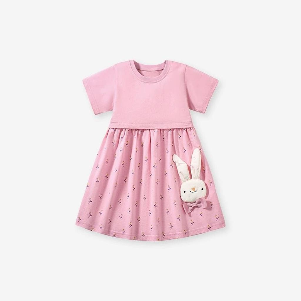 Повседневное платье с мультяшным принтом для девочек - Милое платье принцессы для детей