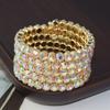 Rhinestones Bridal Jewelry Hand Wrist Bracel Crystal Bracelets Wedding Bangles Five Rows Bangles