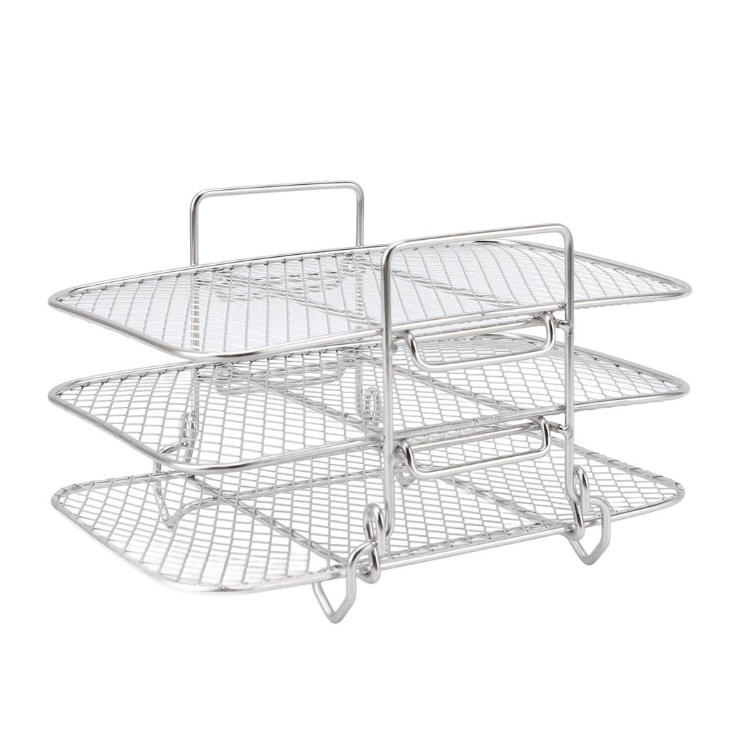 3-ярусная стойка для фритюрницы, штабелируемая, из нержавеющей стали  304, стойка для дегидратора, съемная многоярусная решетка для гриля