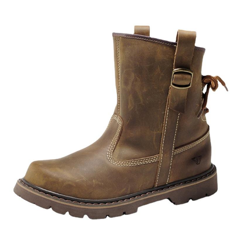 Мужские кожаные сапоги больших размеров, рыцарские сапоги, мужские ботильоны на шнуровке, британские мотоциклетные ботинки для мужчин, Zapatos De Hombre