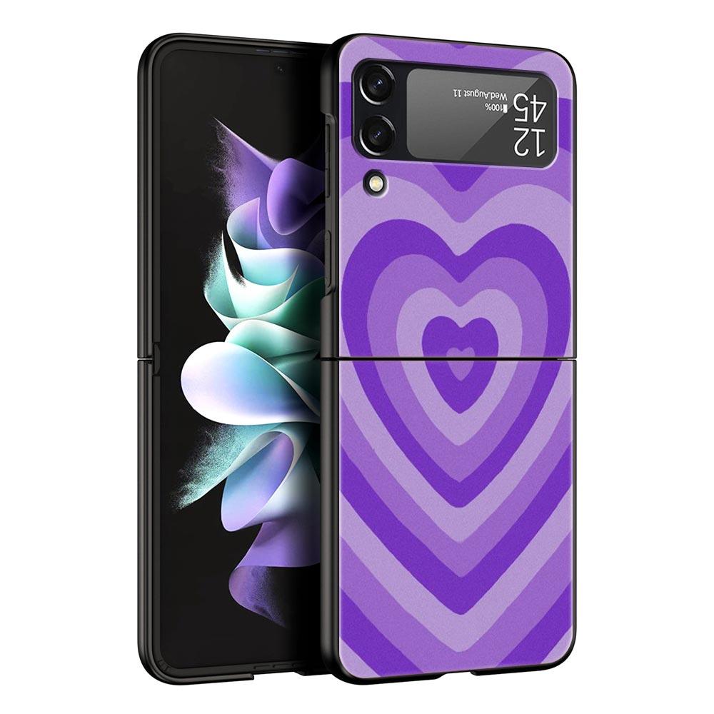 Фиолетовый чехол «Бесконечность на фиолетовом» телефоне для Samsung Galaxy Z Flip 3 4 5, складной чехол для Samsung Z Flip3 Flip4, жесткий чехол-бампер Fundas