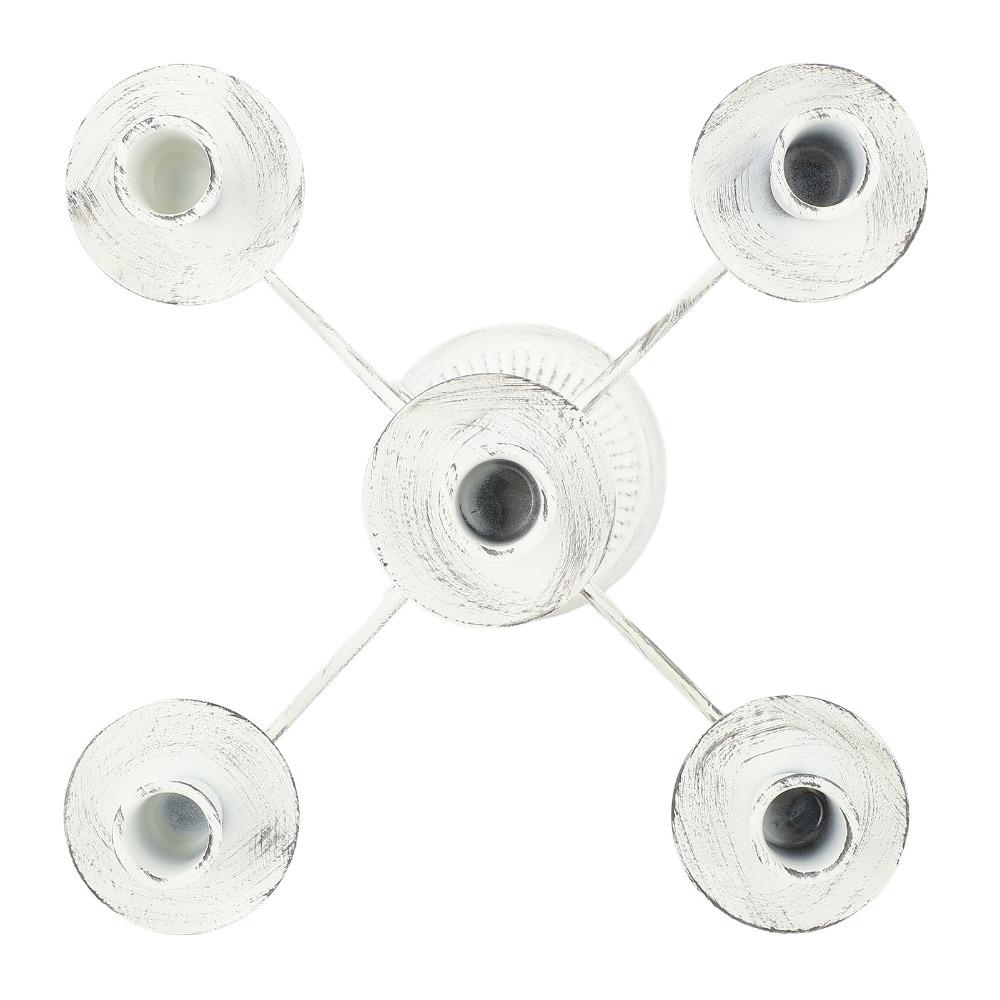 Candlestick Holders 5 Arms Metal Candelabra White Round Stable Base Pillar Candle Holder Cast Iron Iron Candle Holder Hotel Use