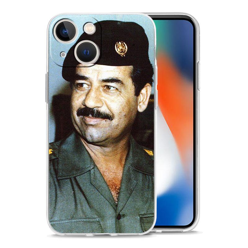 Saddam Hussein Iraq Flag Phone Case For iPhone 15 16 14 13 12 11 Pro Max XS X XR SE 7 8 Plus Clear Silicone Lens Protect Cover