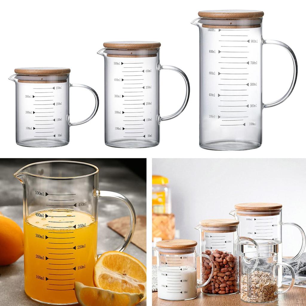 Боросиликатные мерные кувшины, стеклянная чашка для жидкости, прозрачная для плиты