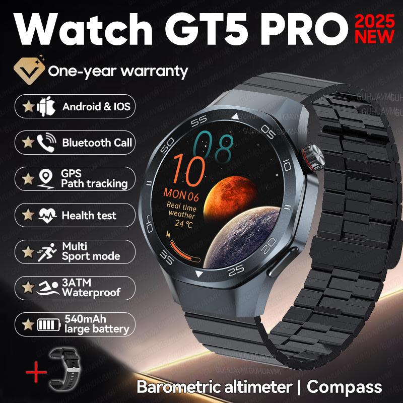 Новые Уличные Спортивные Умные Часы DT5 с GPS-позиционированием, Компас, Водонепроницаемость 3ATM, HD AMOLED Экран, Bluetooth-звонки, Умные Часы для Мужчин