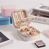 Classic Leather Jewelry Box With Mirror For Earrings And Rings Storage