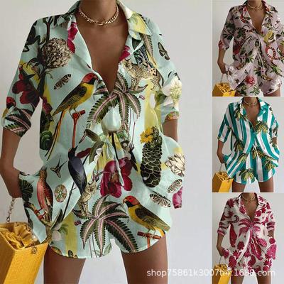 Летний женский комплект из 2 предметов с принтом 2024: Повседневная одежда для отпуска