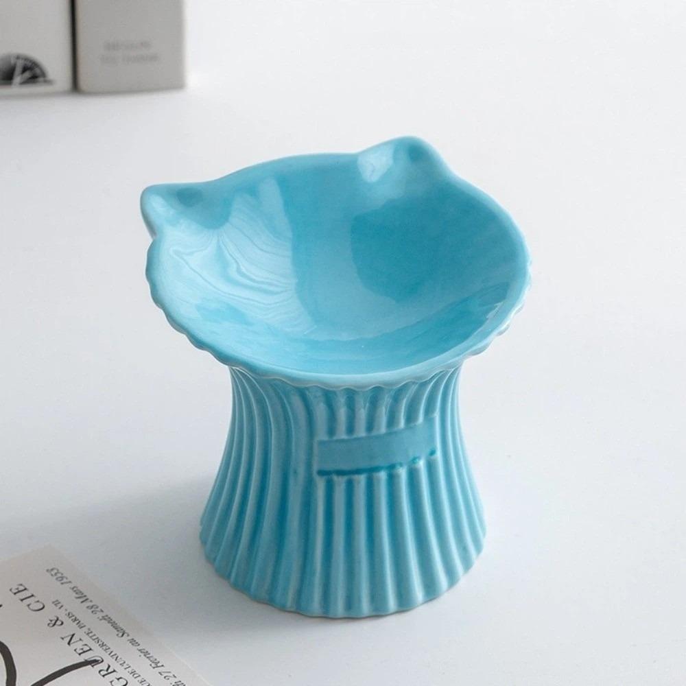 High Foot Dog Food Feeder Anti-Slip Base Cat Feeding Dish Cute Pet Drinking Bowl Food Feeding