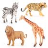 Realistic Static Zoo Animal Figurines Made Of Durable Pvc Lion Bear Panda Tiger Giraffe Mini Models