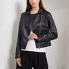 Женская асимметричная укороченная куртка из искусственной кожи на молнии из искусственной кожи, байкерское короткое пальто, тонкая верхняя одежда, винтажная укороченная куртка со шнуровкой, мотоциклетный бомбер, осень-весна, новинка