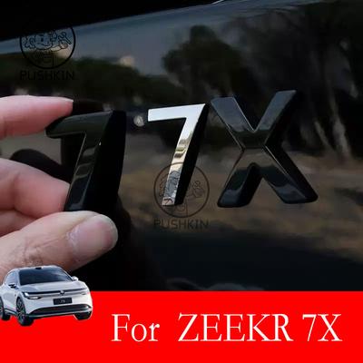 Для Zeekr 7X CX1E 2025 2026 Черненый автомобильный значок из цинкового сплава Специальные значки на хвосте автомобиля Аксессуары
