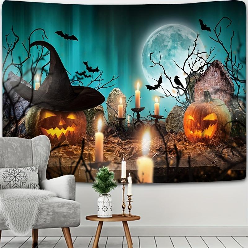 Поперечный ужасный гобелен на Хэллоуин, полиэстер, мягкий прочный моющийся гобелен для гостиной, спальни, эстетический