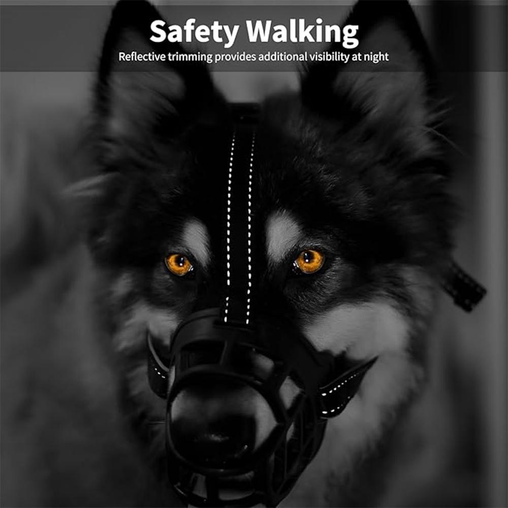 Anti Barking Dog Muzzle For Small Large Dogs Adjustable Mesh Breathable Pet Mouth Muzzles For Dogs Nylon Straps Large Dog Muzzle