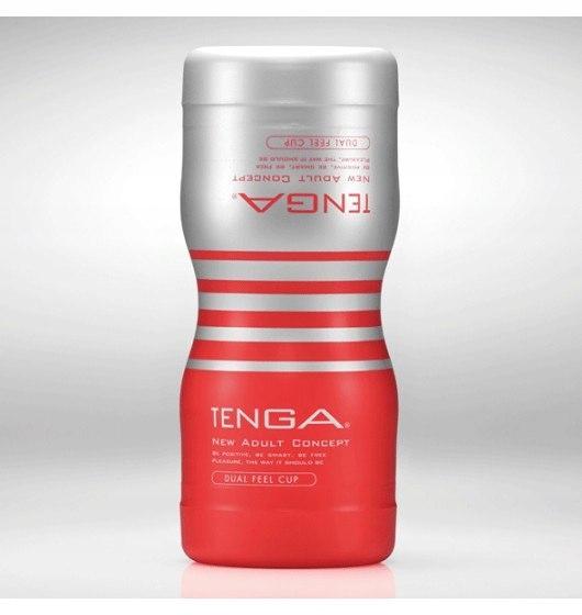 Tenga Dual Sensation Cup jednorazowy masturbator z dwoma otworami Medium