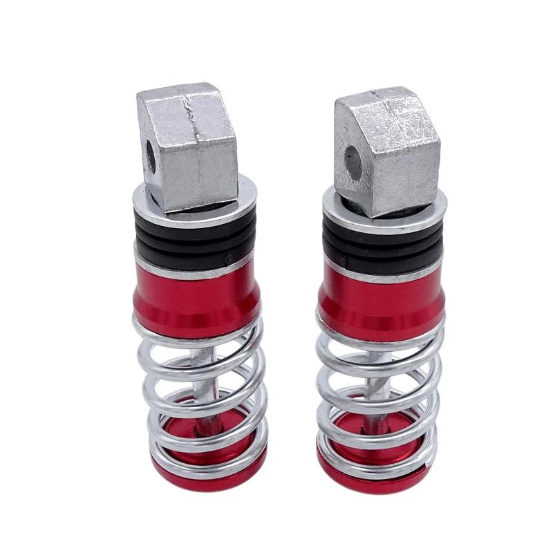1 Pair Spring Foot Rest Motorcycle Front Footrests Anti-Slip Foot Rest Scooter Foot Pegs for Yamaha Sukuzi Hond etc Moto Pedals