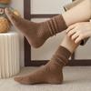 6 пар носков-тапочек, осенне-зимние однотонные утолщенные теплые носки, высокие носки базового дизайна для вязания