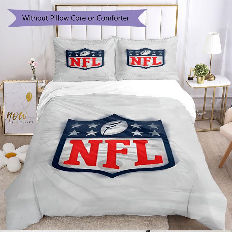 3pcs Duvet Cover Set (1*Duvet Cover + 2*Pillowcase, Without Core), NFL Print Soft All‑Season Bedding Set, Home Bedroom Decor Gift