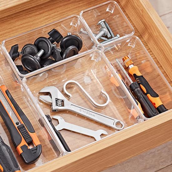 16 шт. универсальные прозрачные органайзеры для ящиков, коробки для хранения, гладкие края, без заусенцев, косметика