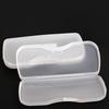 Portable Matte Transparent White Glasses Case Hard Box Eyewear Accessories Clip