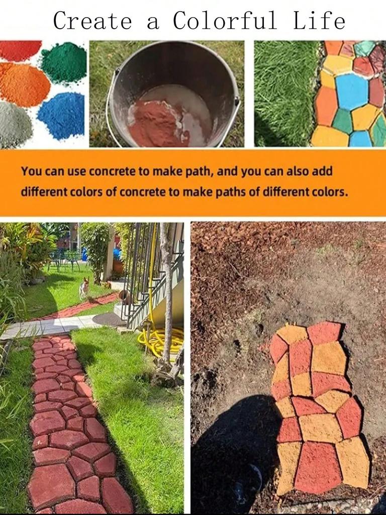 Форма для изготовления садовых дорожек из камня, бетонная форма для брусчатки, формы для stepping stone, тропинок, цементные формы. Подходит для газонов, садоводства.