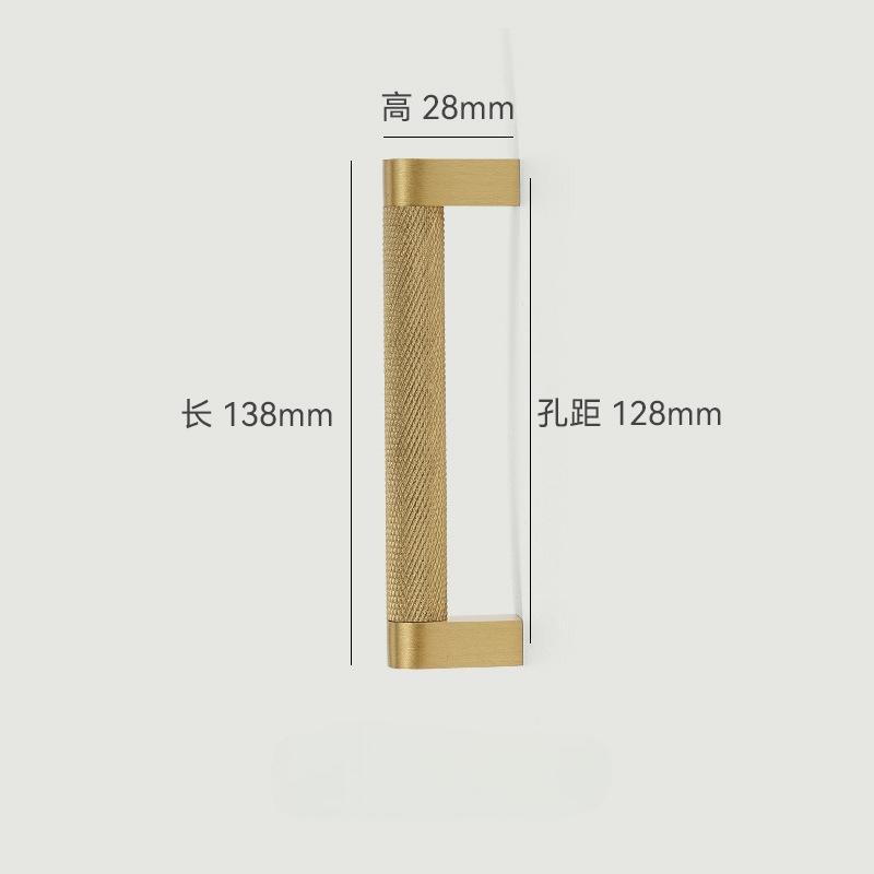 Knurled Solid Brass Furniture Handles Golden Handles for Wardrobe and Drawer Opulent Hardware Finishes Kitchen Cabinet Handles