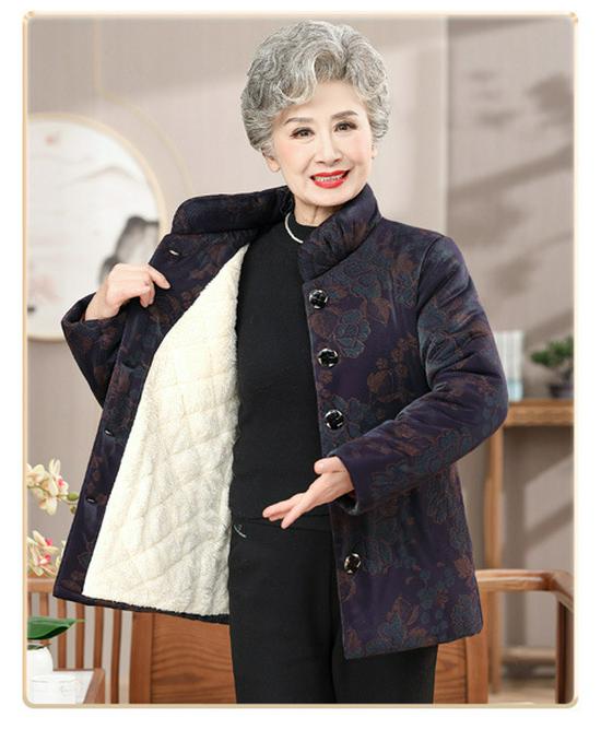 Женская зимняя хлопковая куртка на флисовой подкладке для женщин 70-80 лет