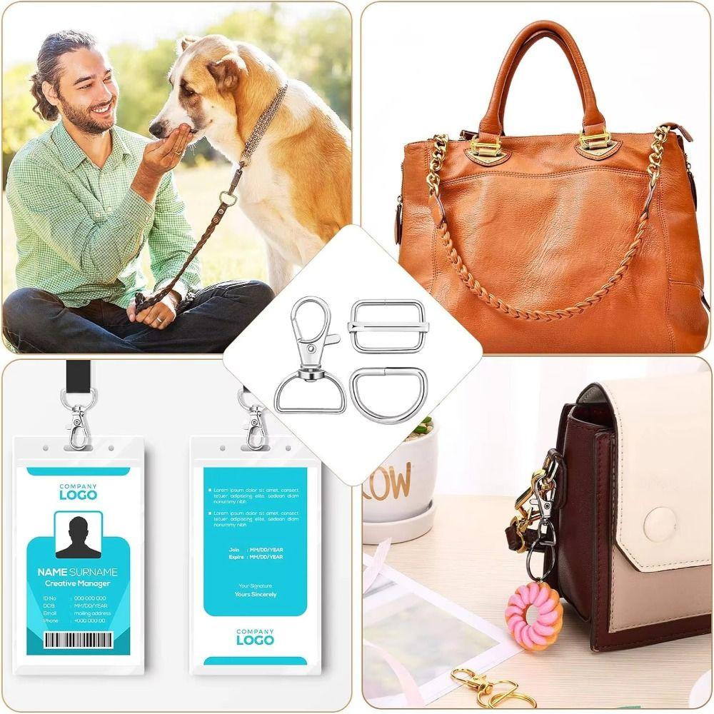 56Pcs Metal Buckles Lobster Claw Clasp Swivel Clasp Keychain Clip Hook  Strap Making