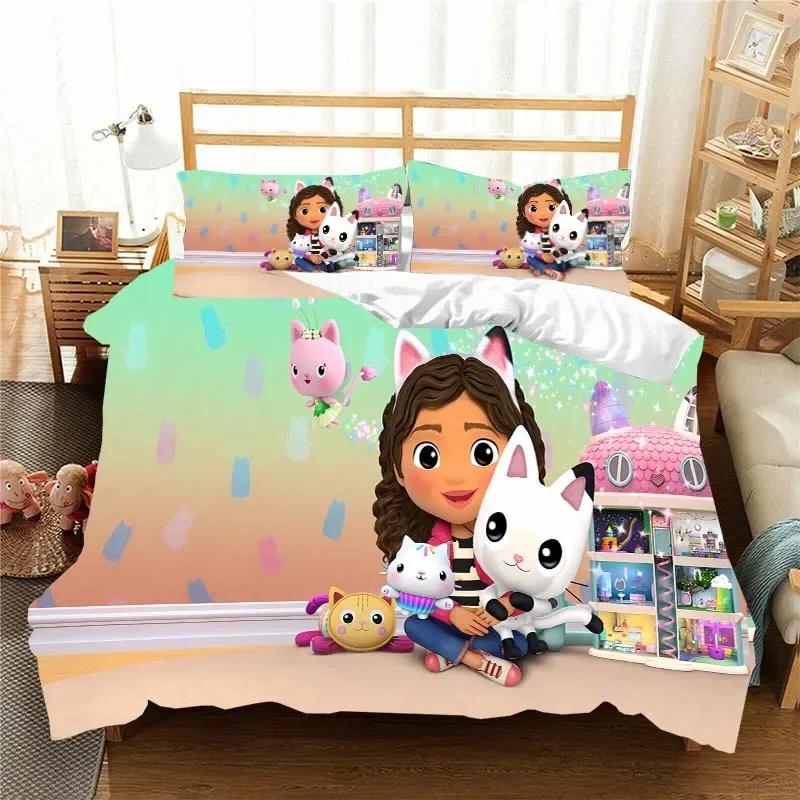 Комплект постельного белья Gabbys D-Dollhouse, пододеяльник, одеяло, односпальная кровать, двуспальная кровать, для детей, девочек и мальчиков, подарок, комплект постельного белья размера «king size»