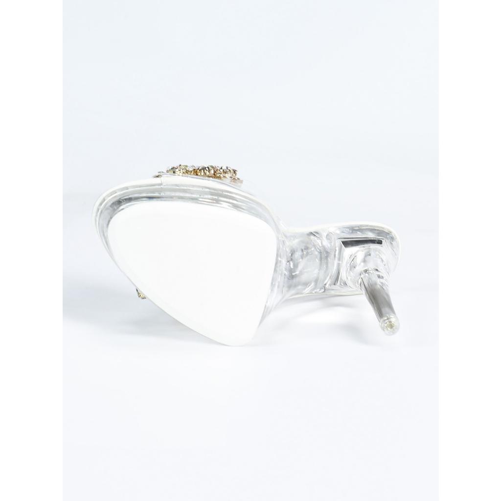 1099-Q17 Rhinestone Sexy High Heels 13CM Thin Heel Waterproof Table Slippers Transparent Crystal Shoes Wedding Shoes Banquet