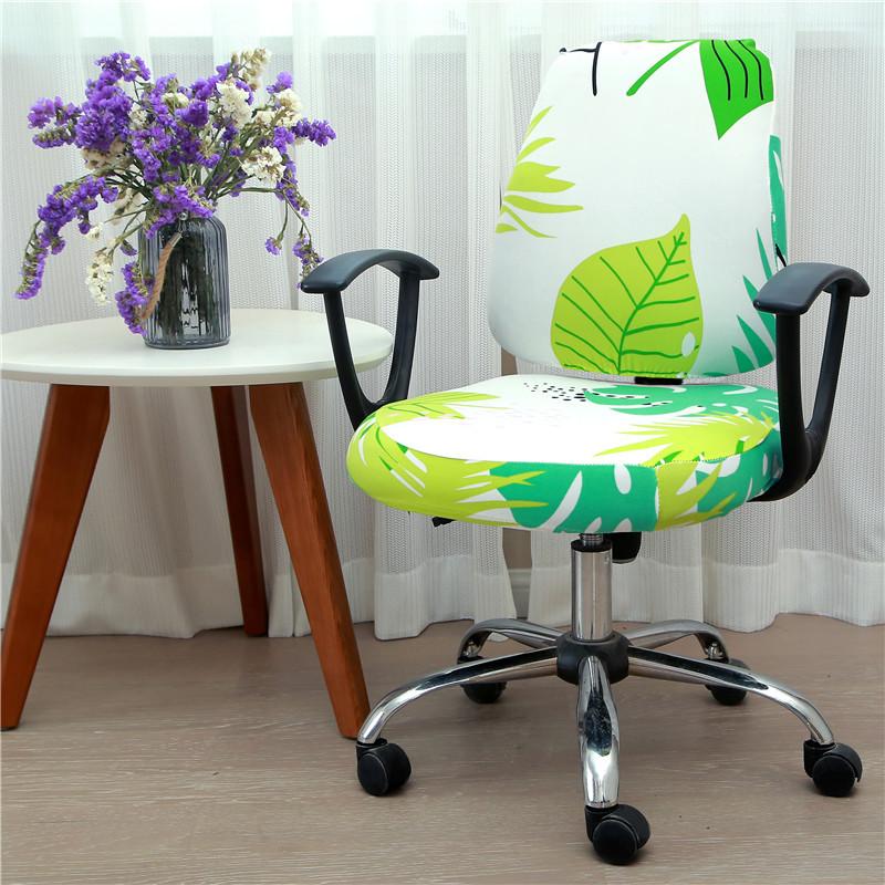 Printed Stretch Split Seat Cover Universal Computer Sectional Chair Covers Home Decor Rotating Lift Office Chair Protectors