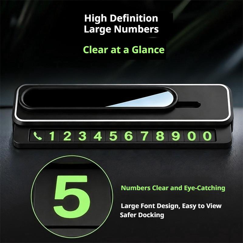 BLALION Dual Number Car Phone Temporary Parking Card Luminous Car Number Plate Hidden Parking Sign Car Park Stop for Car Styling